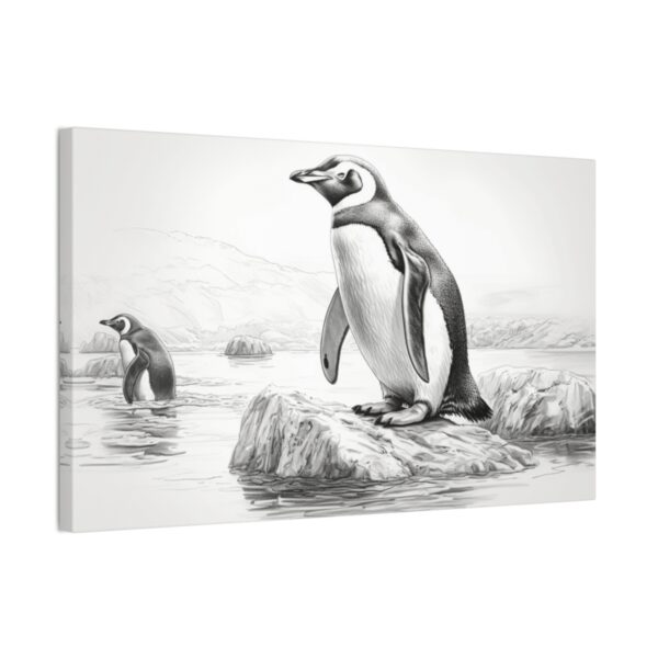 Penguins Fishing Sketch (Stretched Canvas, 0.75")
