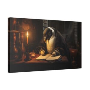 The Penguin Scribe (Stretched Canvas, 0.75")