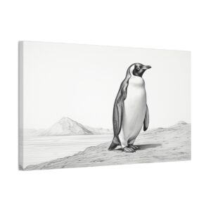 The Lone Penguin Sketch (Stretched Canvas, 0.75")