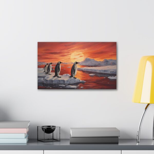 Penguins Of The Setting Sun (Stretched Canvas, 0.75") - Image 3