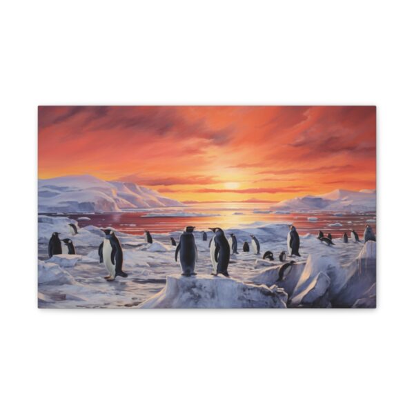 Penguin Sunset In Antarctica (Stretched Canvas, 0.75") - Image 2
