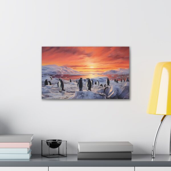 Penguin Sunset In Antarctica (Stretched Canvas, 0.75") - Image 3