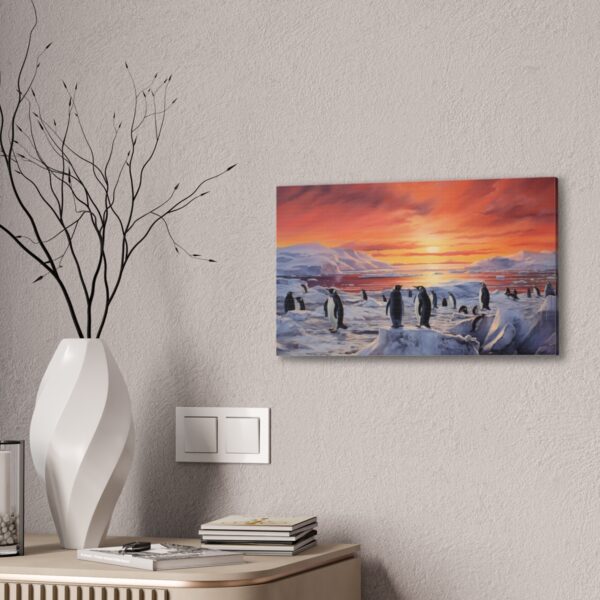 Penguin Sunset In Antarctica (Stretched Canvas, 0.75") - Image 4