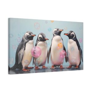 Penguin Bubble Party! (Stretched Canvas, 0.75")