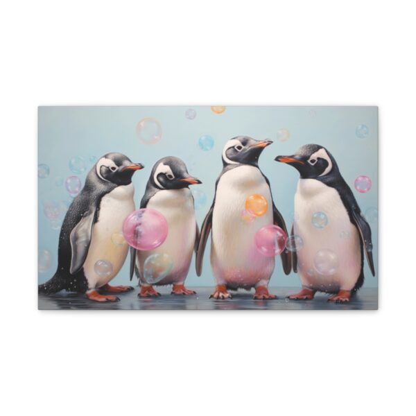 Penguin Bubble Party! (Stretched Canvas, 0.75") - Image 2