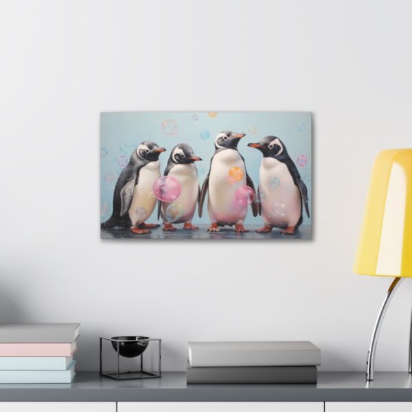 Penguin Bubble Party! (Stretched Canvas, 0.75") - Image 3