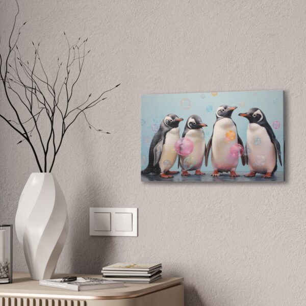 Penguin Bubble Party! (Stretched Canvas, 0.75") - Image 4