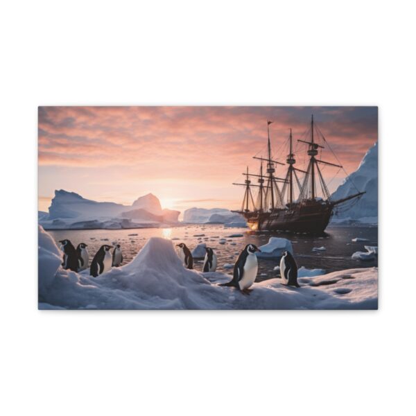 Penguins Watching A Ship (Stretched Canvas, 0.75") - Image 2