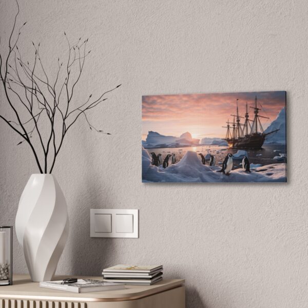 Penguins Watching A Ship (Stretched Canvas, 0.75") - Image 4