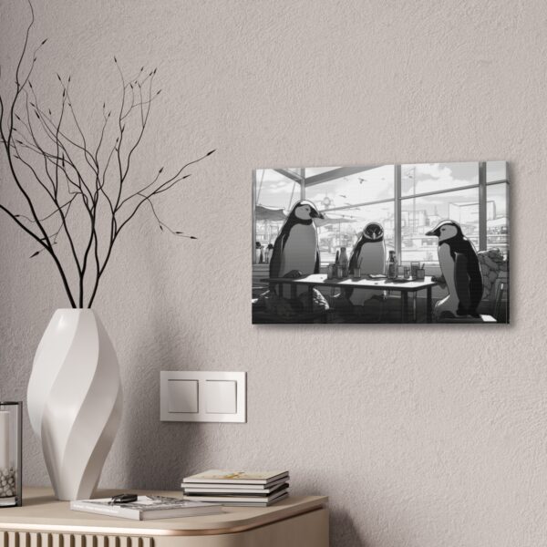 Penguins At A Bay Restaurant (Stretched Canvas, 0.75") - Image 4