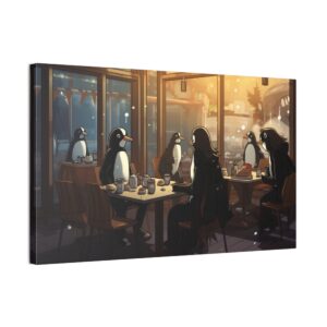 Manga Penguins (Stretched Canvas, 0.75")