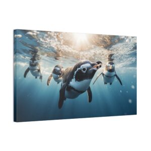 Penguins Swimming (Stretched Canvas, 0.75")