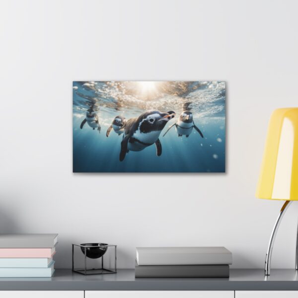 Penguins Swimming (Stretched Canvas, 0.75") - Image 3