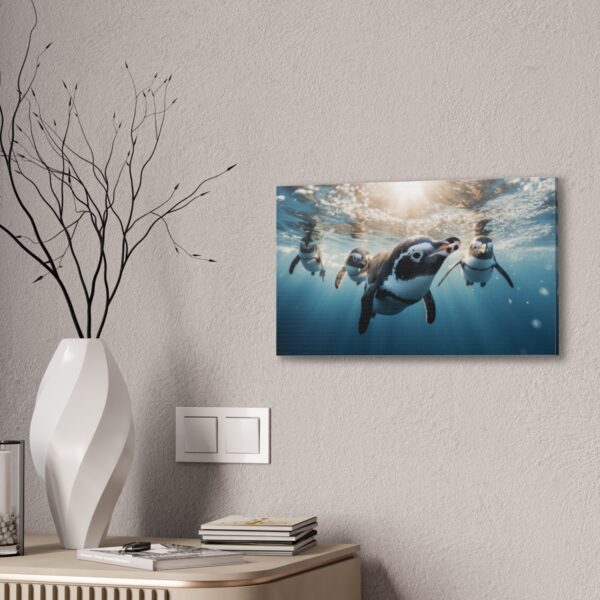 Penguins Swimming (Stretched Canvas, 0.75") - Image 4