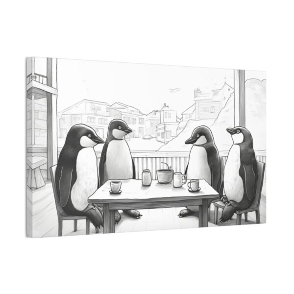 Discussion At Café Penguin (Stretched Canvas, 0.75")