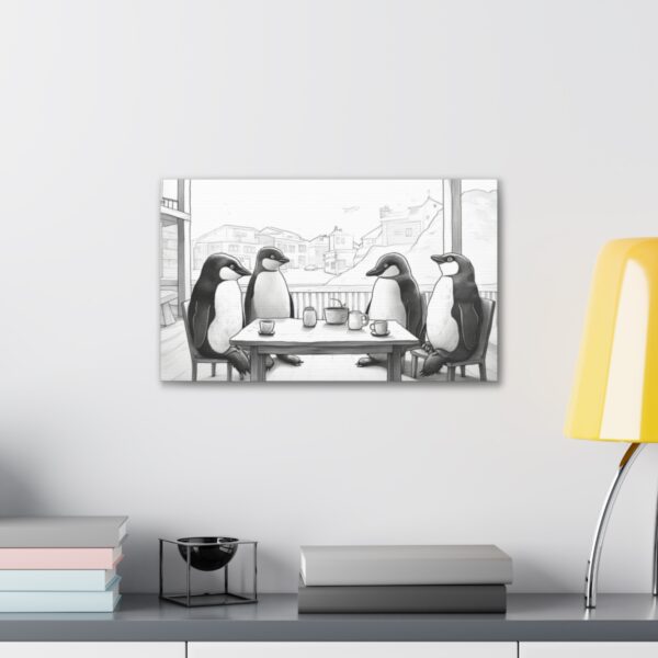 Discussion At Café Penguin (Stretched Canvas, 0.75") - Image 3