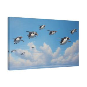 Flock Of Penguins In The Sky (Stretched Canvas, 0.75")