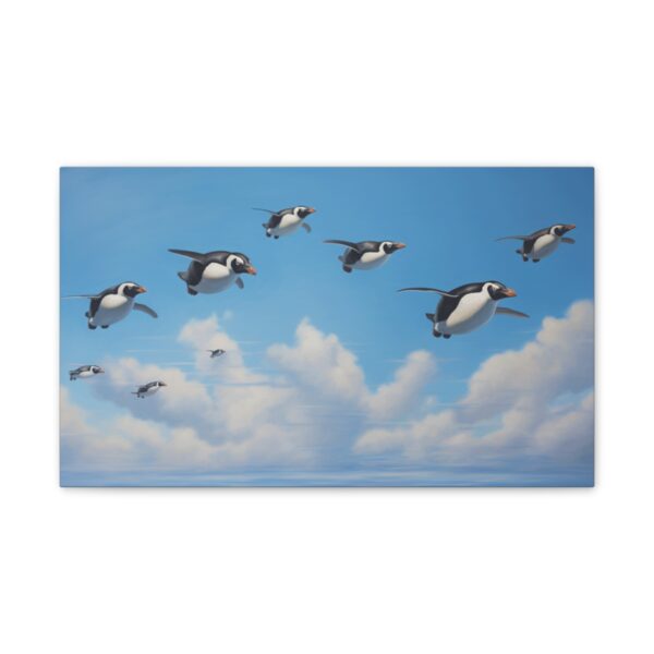 Flock Of Penguins In The Sky (Stretched Canvas, 0.75") - Image 2