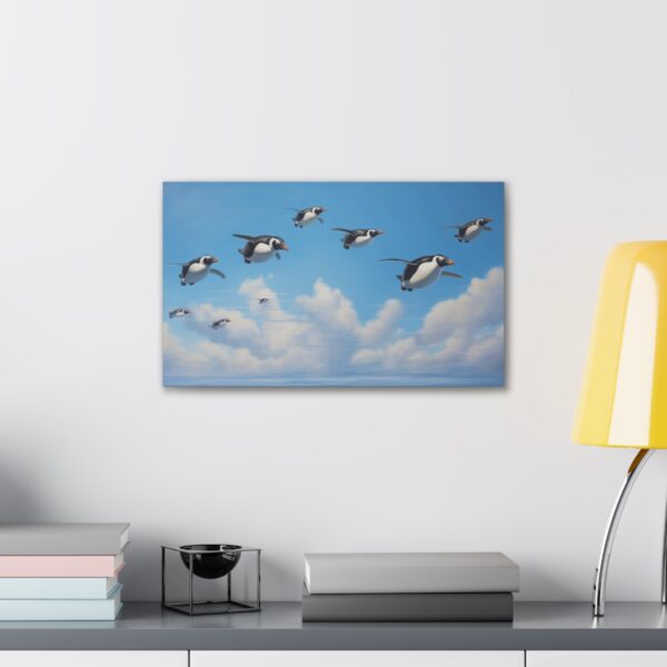Flock Of Penguins In The Sky (Stretched Canvas, 0.75") - Image 3