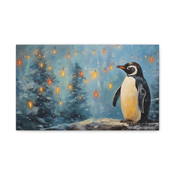 Christmas Lights Penguin (Stretched Canvas, 0.75") - Image 2
