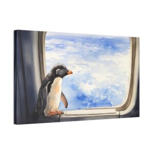 Penguin In First Class (Stretched Canvas, 0.75")