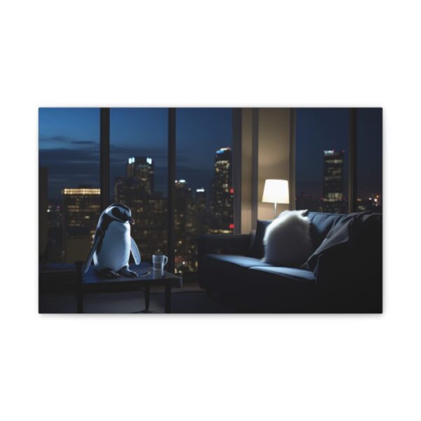 Upper-Class Nightlife Penguin (Stretched Canvas, 0.75") - Image 2