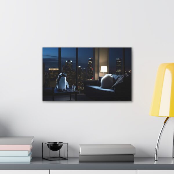 Upper-Class Nightlife Penguin (Stretched Canvas, 0.75") - Image 3