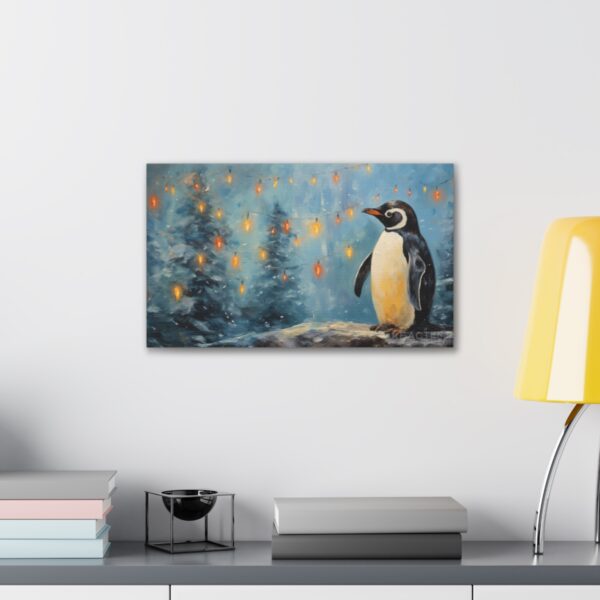 Christmas Lights Penguin (Stretched Canvas, 0.75") - Image 3