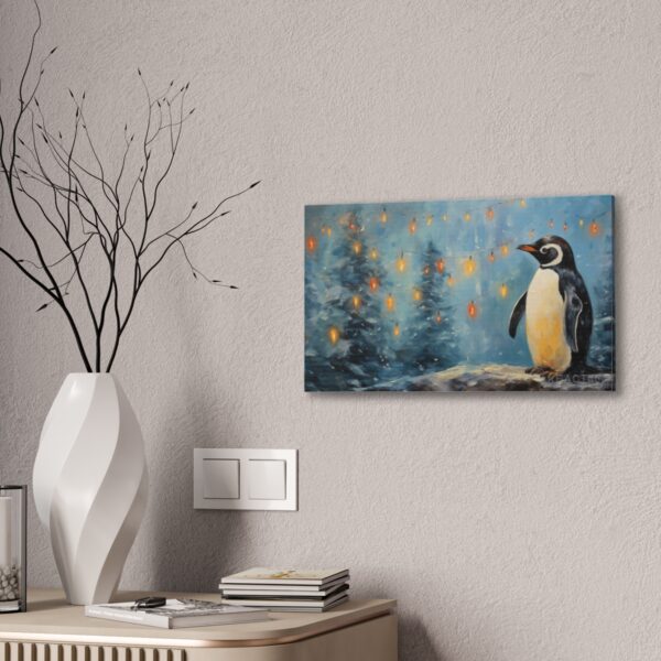 Christmas Lights Penguin (Stretched Canvas, 0.75") - Image 4