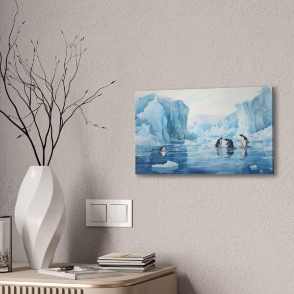 Penguins Playing On Ice (Stretched Canvas, 0.75") - Image 4