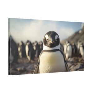 Candid Photo Of A Penguin (Stretched Canvas, 0.75")