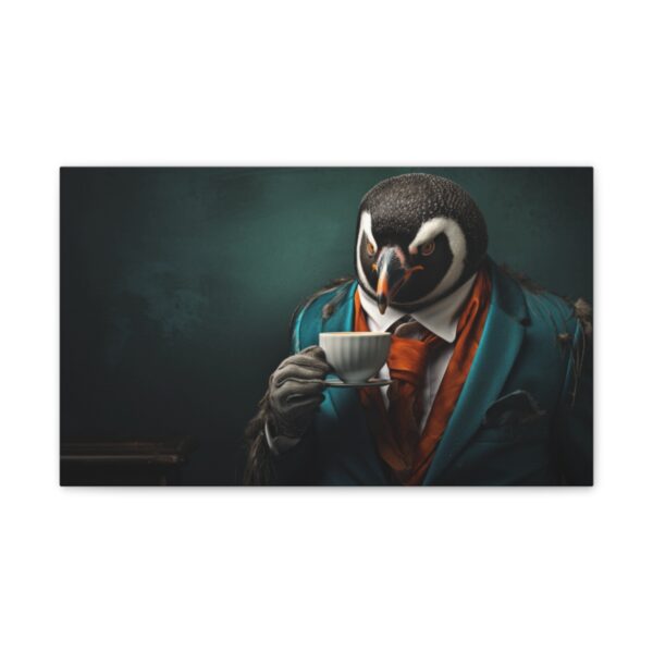 Classy Penguin Coffee (Stretched Canvas, 0.75") - Image 2