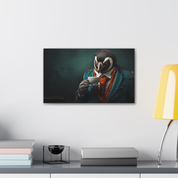 Classy Penguin Coffee (Stretched Canvas, 0.75") - Image 3