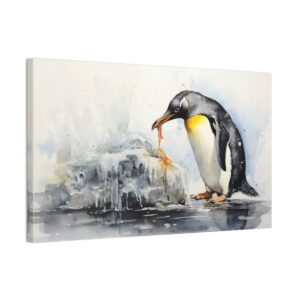 Penguin Eating Lunch (Stretched Canvas, 0.75")