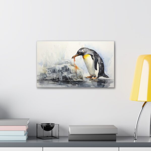 Penguin Eating Lunch (Stretched Canvas, 0.75") - Image 3